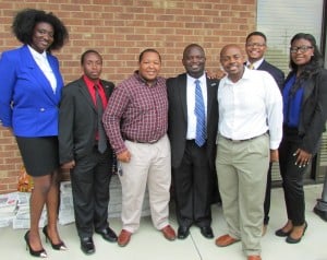 Montravias with student supporters from Elizabeth City State University