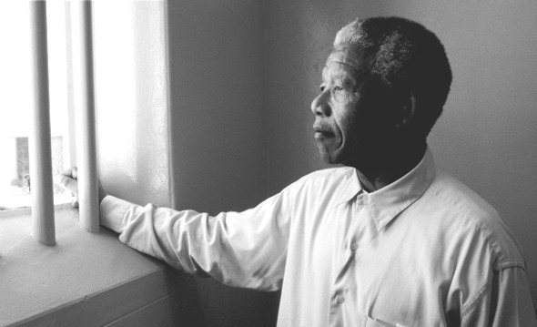 Nelson Mandela visits Robben Island
