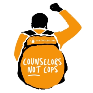 Counselors Not Cops Logo Yellow