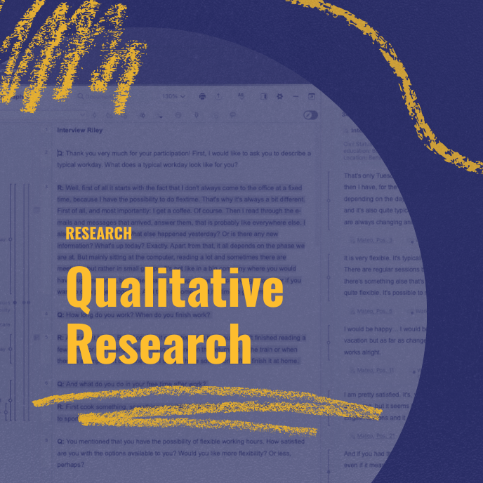 Qualitative Research shown through word highlighting analytics interface