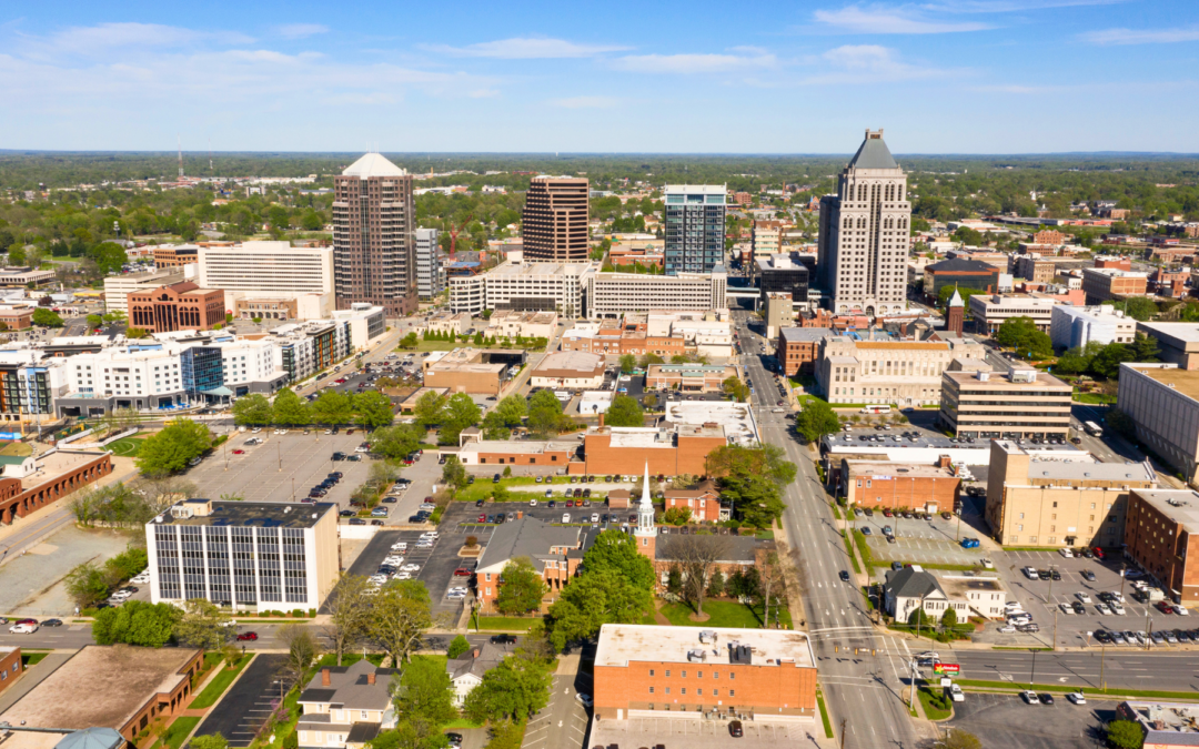 Downtown Greensboro Aerial view of downtown Greensboro, North Carolina